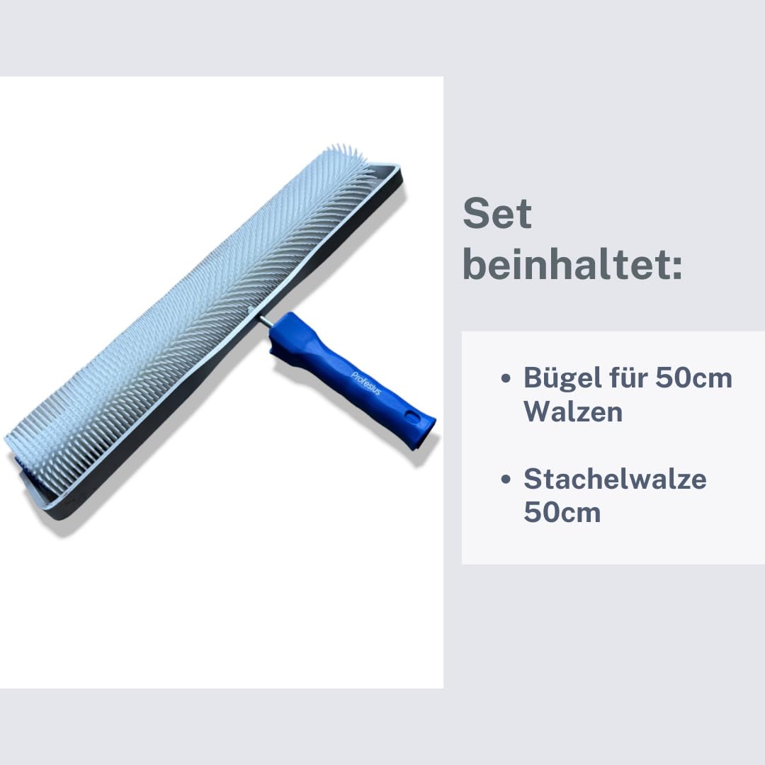 50cm Spike Roller Ventilation Roller Leveling Roller Hedgehog Roller Nail Roller + Bracket (31mm Spike Length)