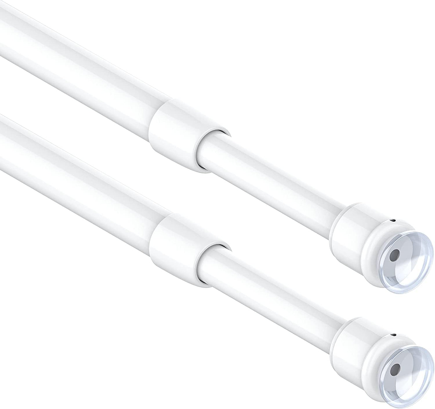 3 pieces of tension curtain rods, no drilling needed. Adjustable telescopic rods for curtains, cabinets, and kitchens. Color: white (45-60cm).