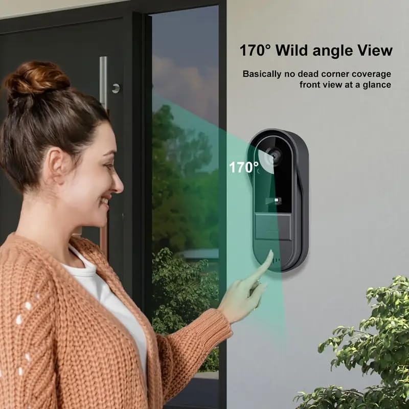Zeerkeer Wireless Video Doorbell, 1080P Doorbell with Camera, 4.3" Screen Video Doorbell with Intercom, Night Vision Wireless Video Intercom, 170ยฐ Wide Angle Lens