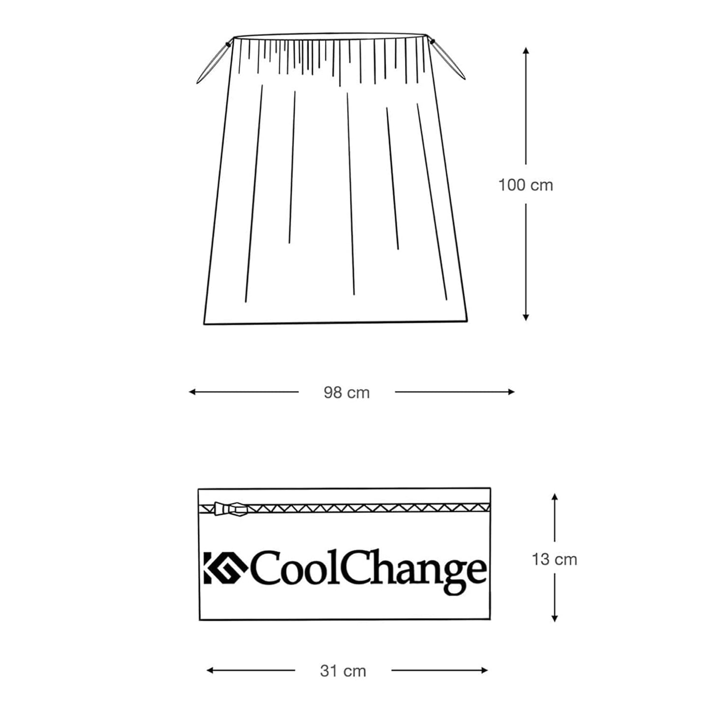 Changing Room Poncho | Changing Coat | Beachwear Cape | with Arm Openings | Easy Storage | fits in Handbag (Black)