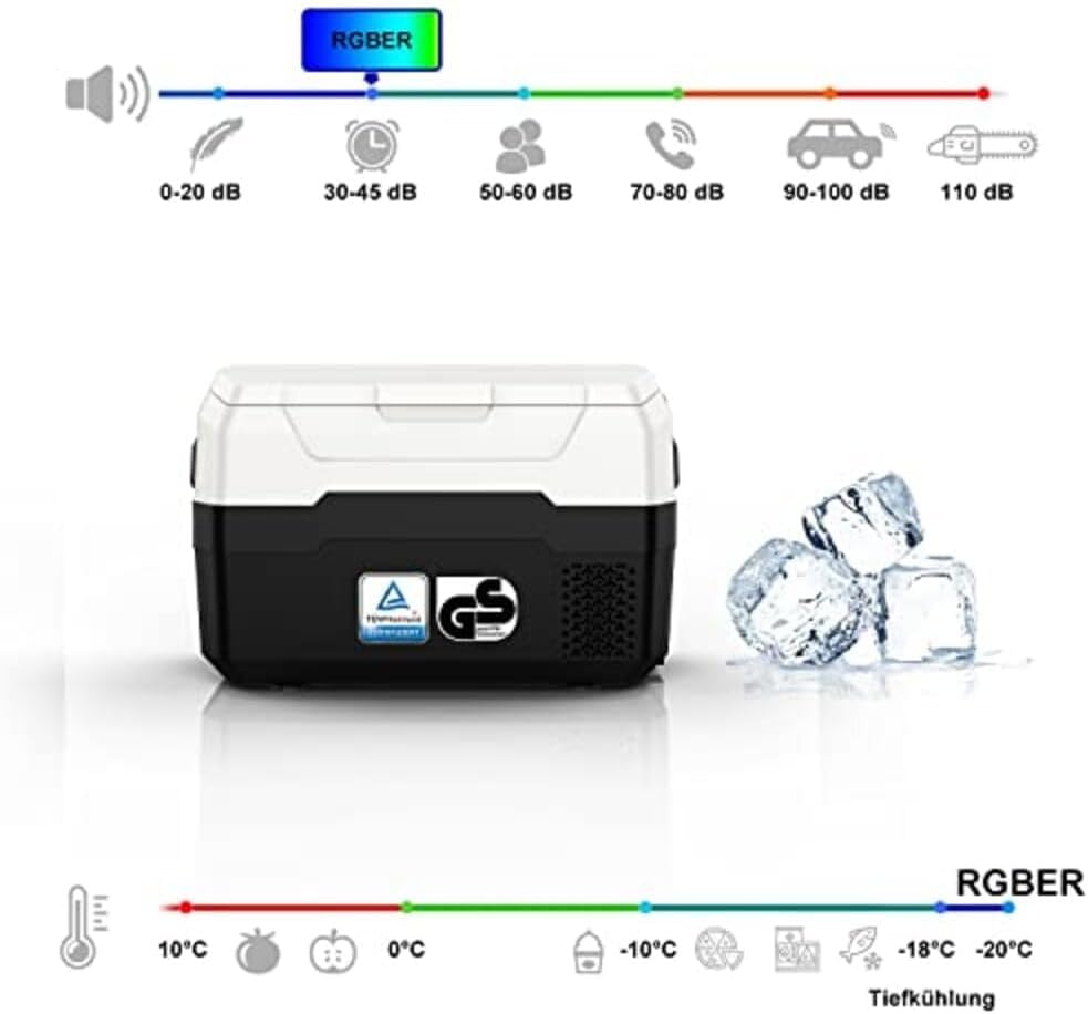 RGBer® AXR Series, 30-liter car cooler with compressor, compressor cooler, camping refrigerator, car cooler, cooler with 12v and 230v, car cooler with power outlet
