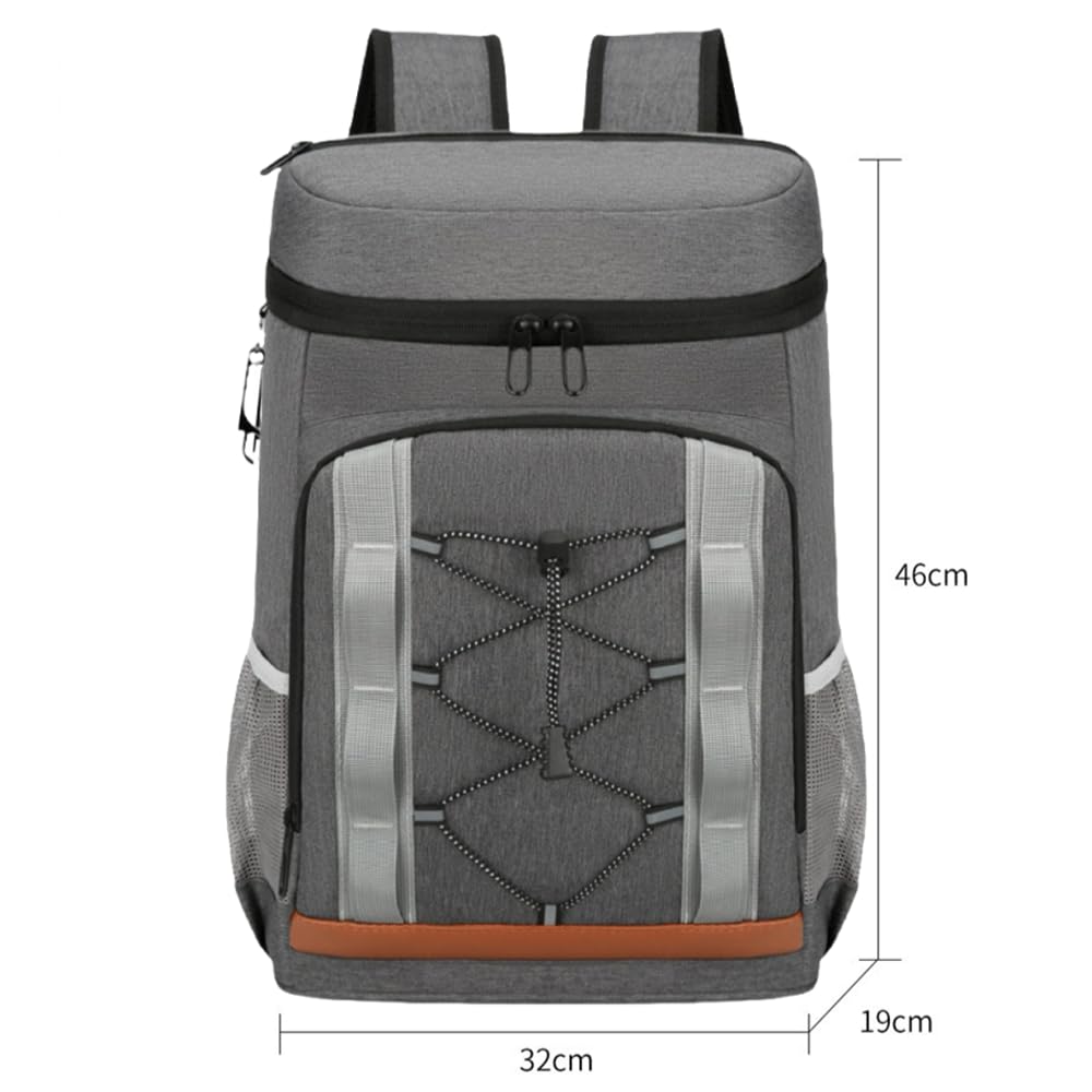 LANHUIYY Cool Backpack 30L Cooler Bag Backpack Thermo Backpack Picnic Backpacks Cool Bag Large Insulated Cooler Bag Men Women for Picnics/BBQs/Camping/Outings/Shopping (Dark Gray, 30L)