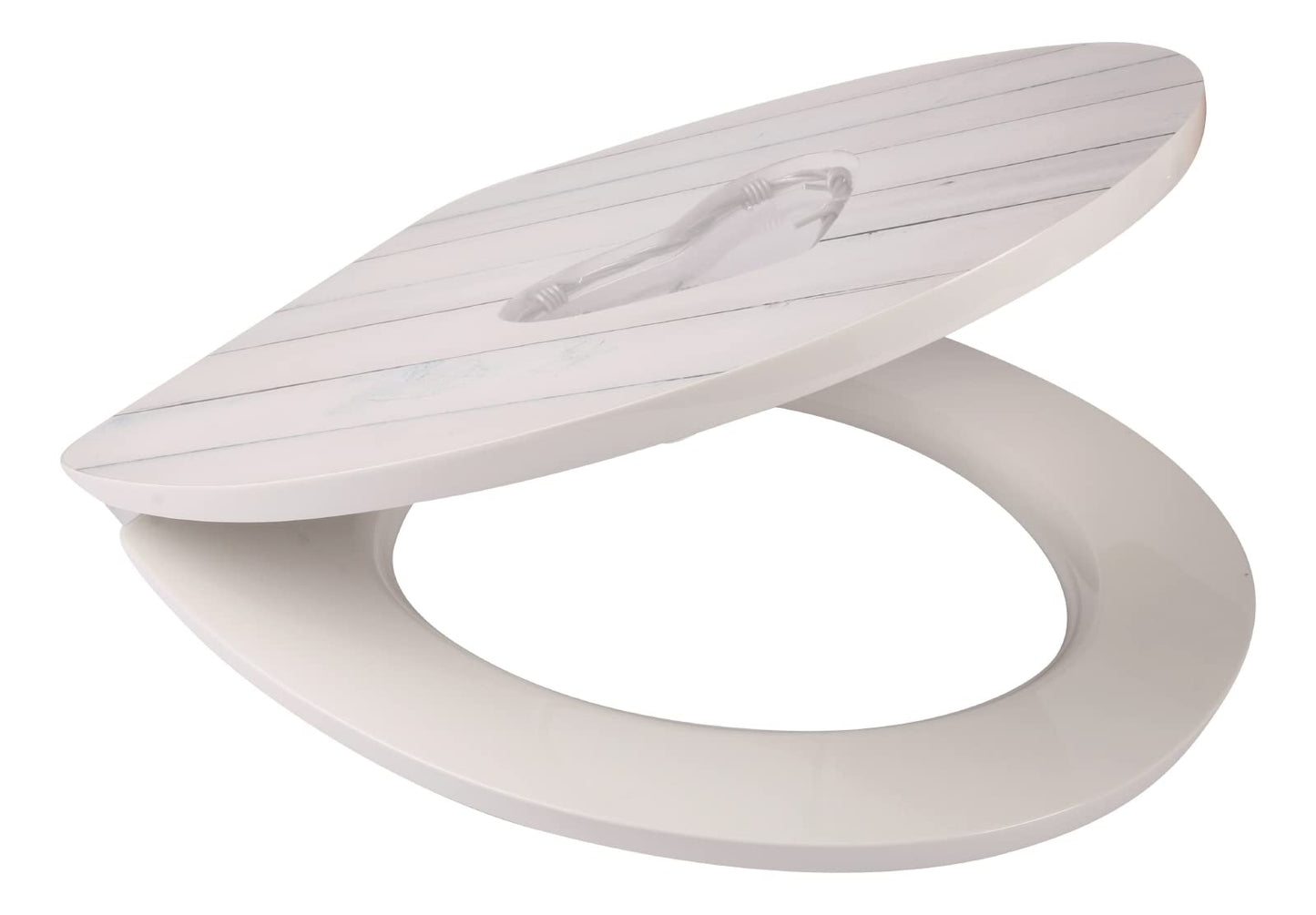 aquaSu® toilet seat with soft-close mechanism, wire love decor, high gloss finish, wooden core, Fast-Fix quick mounting system, oval standard O shape, metal hinge, glossy toilet lid, 40357 3