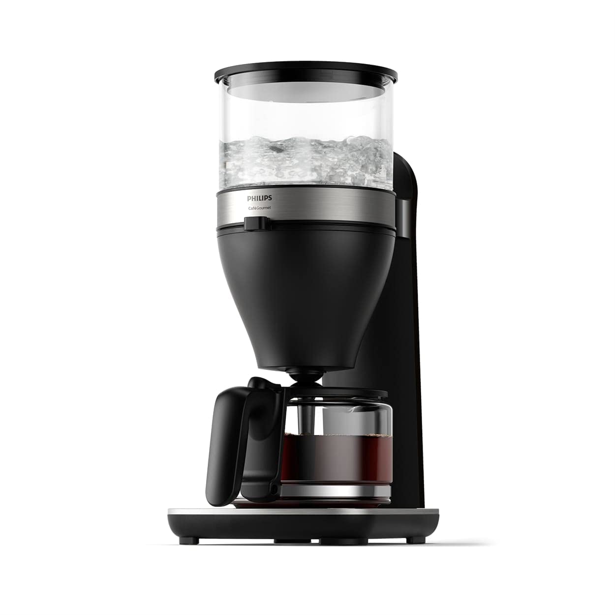 Philips filter coffee maker - 1.25-liter capacity, up to 15 cups, Boil & Brew, black/silver (HD5416/60)