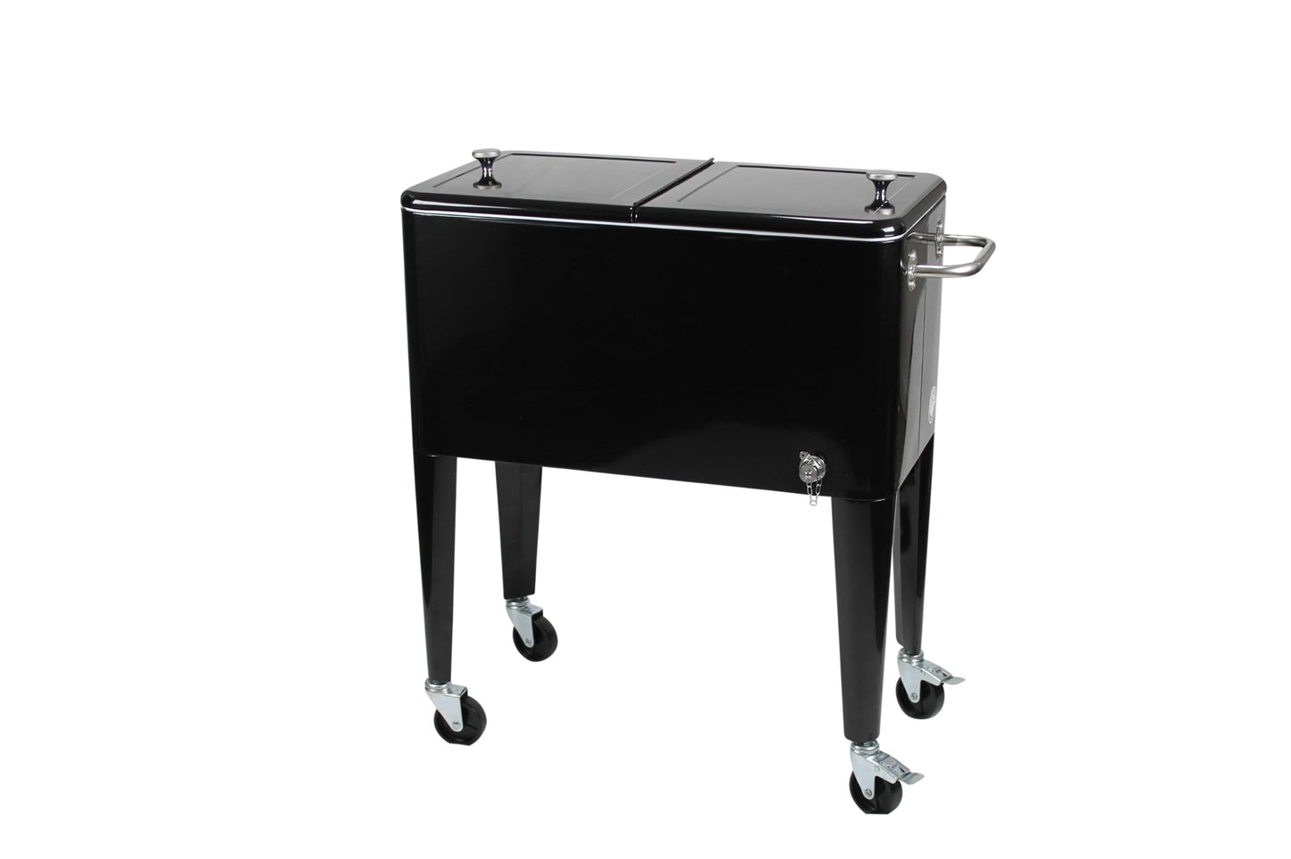 Kailua Cooler - American cooler box, cooler cart, party drink cooler, black.