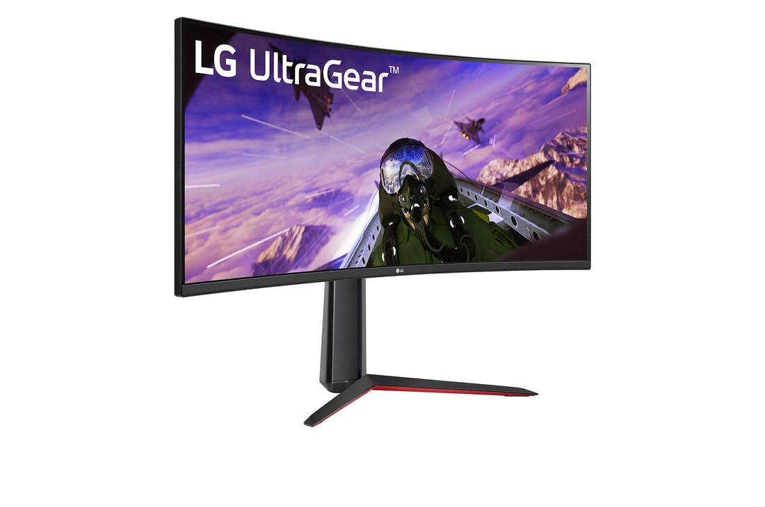 LG Electronics 34GP63AP-B.AEU UltraGear™ UWQHD Curved Gaming Monitor 34", 3440 x 1440 resolution, 21:9 aspect ratio, 5 ms GtG response time, 160 Hz refresh rate, HDR10, Motion Blur Reduction, AMD FreeSync™ Premium, Black.