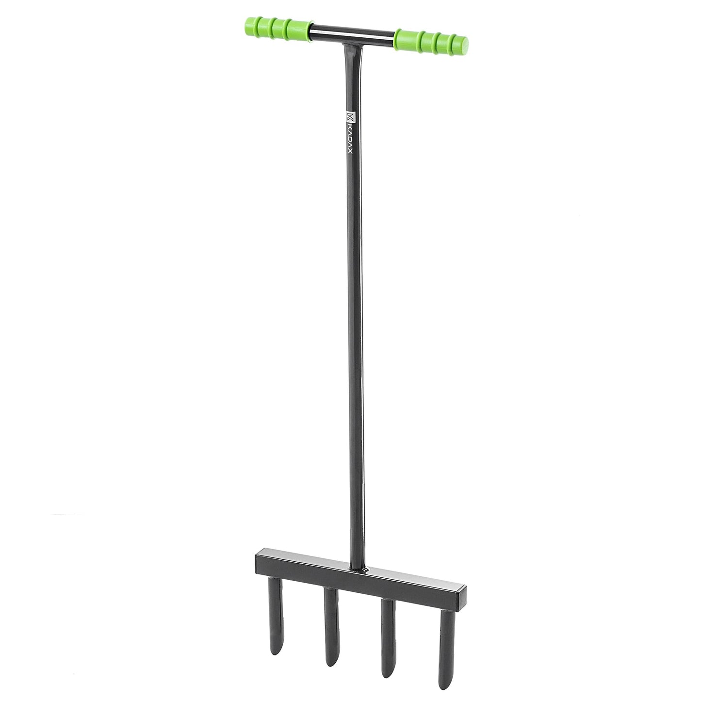 KADAX Hand Aerator for lawns, lawn aerator for aerating lawns and soil, garden tool, lawn aerator with 4 prongs and T-handle, gardening tool.