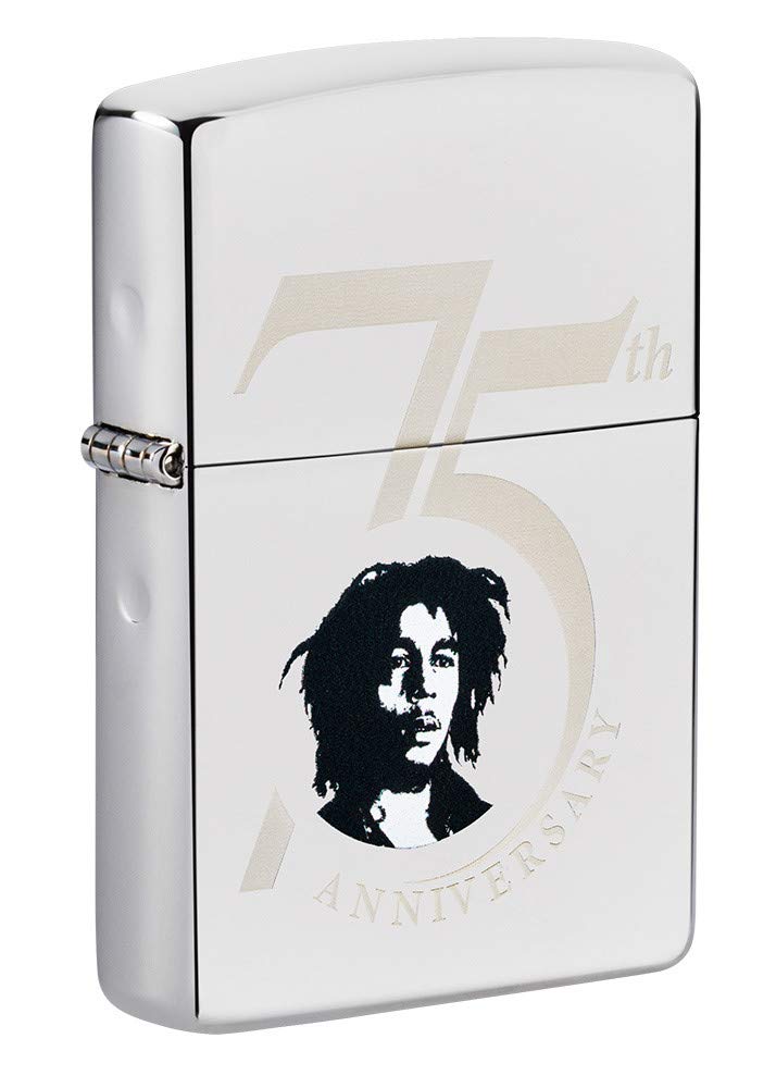 ZIPPO - Bob Marley™ ©, High Polish Chrome - refillable petrol storm lighter in high-quality gift box.