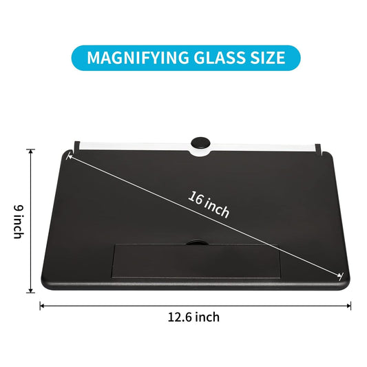 STEBRUAM 16 inch Mobile Phone Magnifier, 3D HD Mobile Screen Magnifying Videos Extendable HD Screen Blue Light Folding Amplifier Holder Magnifying Glass for all Smartphones