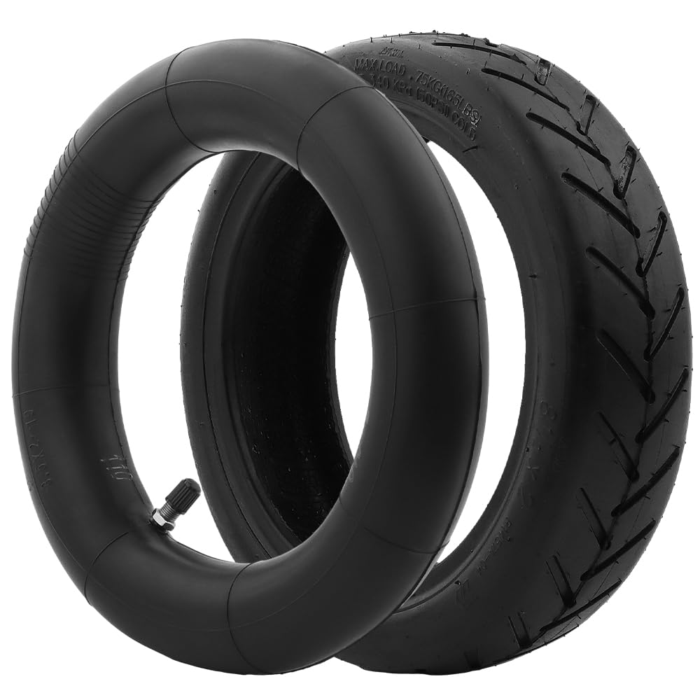 Amitor E Scooter tires with tube 8 1/2 x2, tire tube for E scooter 50/75-6.1. Wear-resistant & non-slip, 8.5 inch replacement tire+tube for Xiaomi Pro 2 M365 Pro 1S, 8 1/2 thickened replacement wheels.