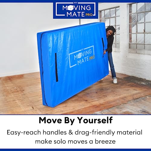 Double Size Mattress Bag for Moving and Storage with 8 Handles and Zip - Tarp Plastic Mattress Cover for Moving and Storage - Professional Grade Mattress Bag for Double Beds.
