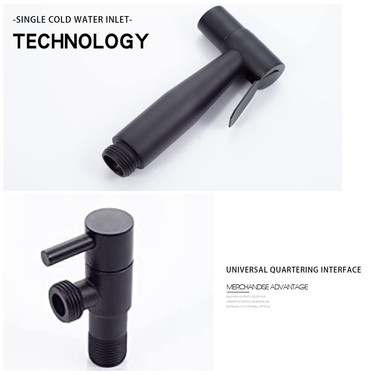LOSCHEN Bidet Toilet Sprayer, Hand Bidet Sprayer, Bidet Hand Shower, Stainless Steel Bidet Fixtures for Pet Bathing/Personal Hygiene/Toilet (Black)