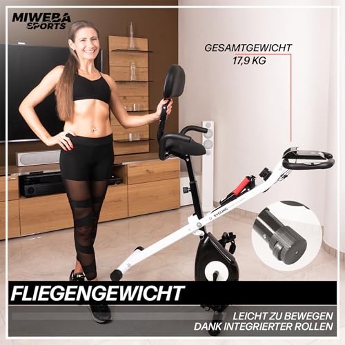 Miweba Sports home trainer bike | MX100 with app control - foldable exercise bike - pedal trainer - indoor bike - leg trainer - fitness bike - home fitness bicycle - cycling bike