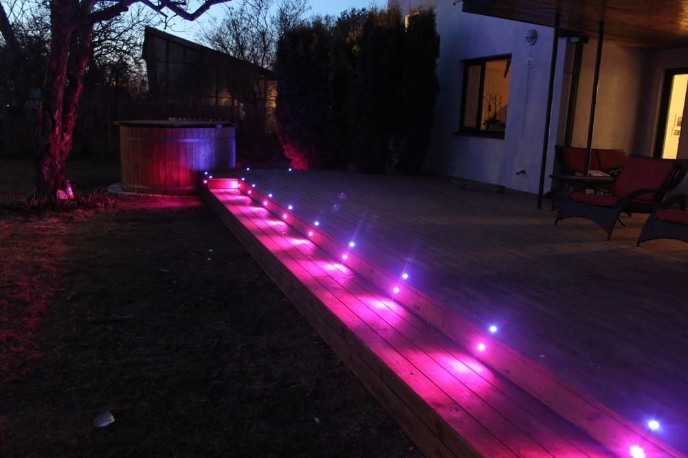 10 pieces of RGB LED recessed lights, LED ground recessed light IP67 waterproof 0.6W Ø30mm LED recessed light for terrace, kitchen, and garden LED lamp.