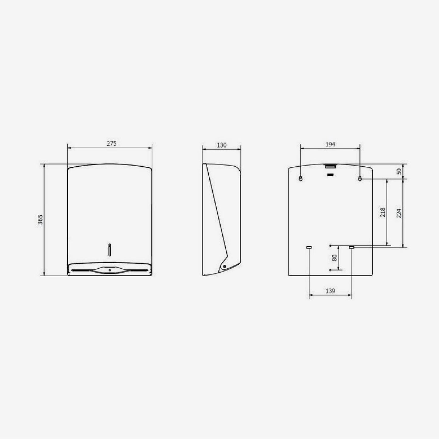 Jofel - Towel dispenser, facial towel, wall towel dispenser, up to 600 zig-zag towels, Hygienic, High-quality ABS housing, Azure AH33700, White.