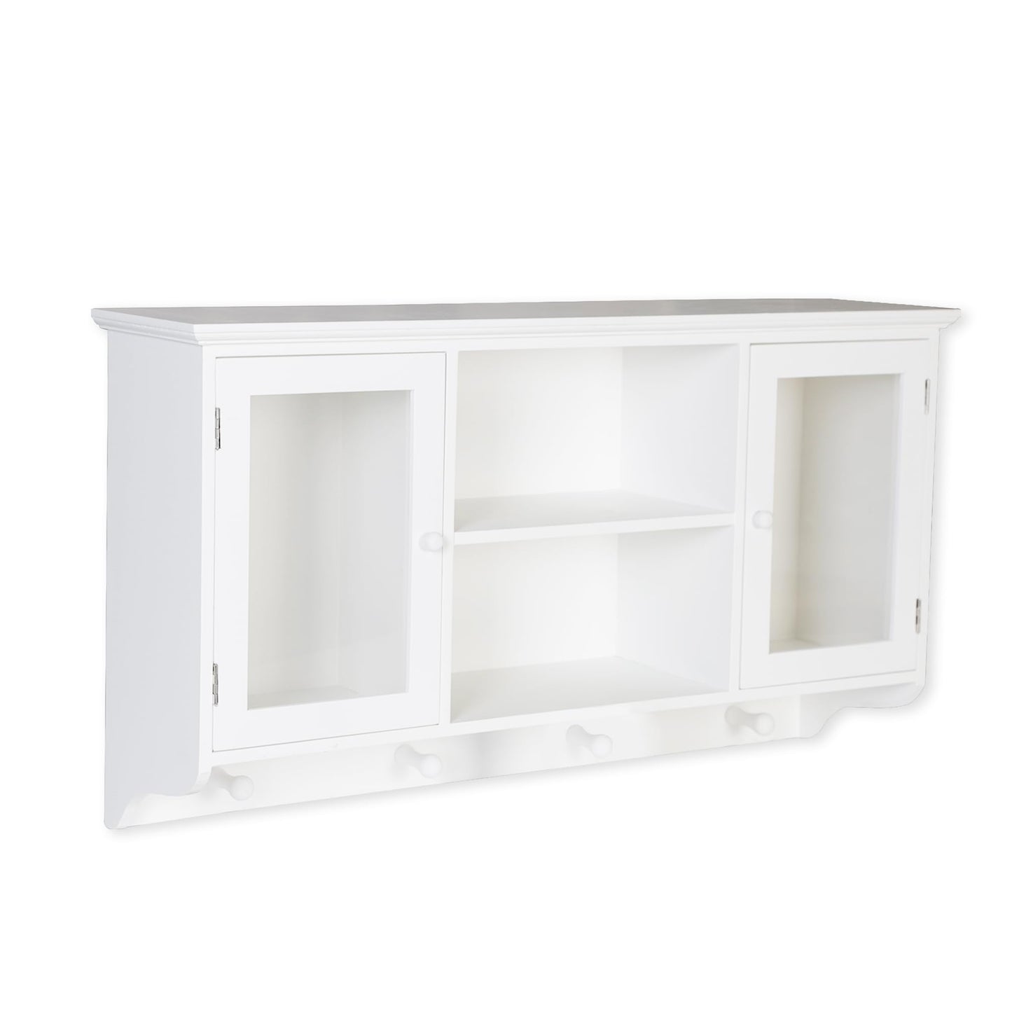 DRULINE wall coat rack white - modern coat rack made of MDF wood, matt lacquered - with sturdy metal hooks, ideal for hallway, bedroom, office - space-saving wall mounting, stylish storage.