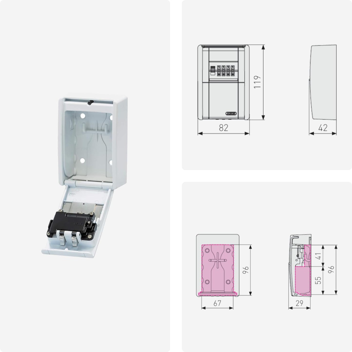 ABUS KeyGarage 787 - Wall-mounted key box - for keys or small valuables - White