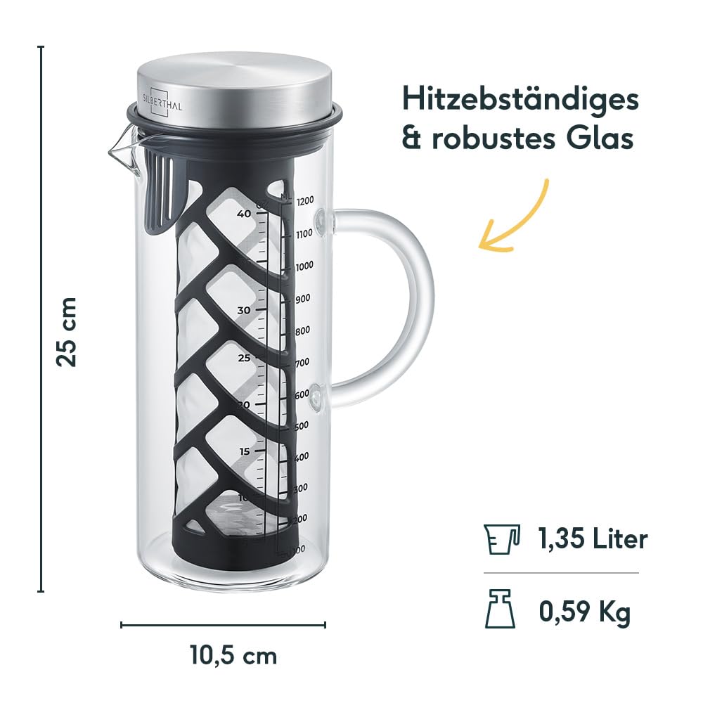 SILBERTHAL manual coffee grinder and Cold Brew Coffee Maker - pleasure set for coffee lovers in the summer.