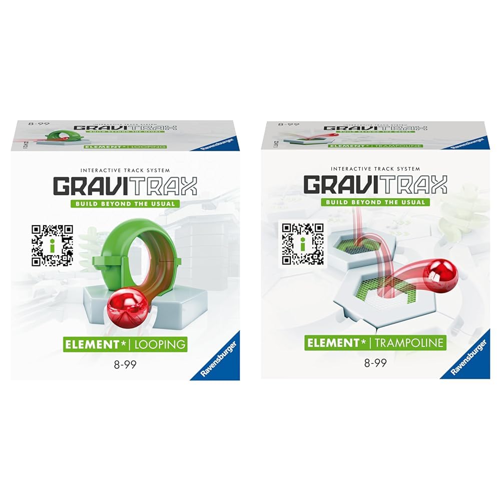 Ravensburger GraviTrax Element Looping 22412 - GraviTrax expansion for your marble run & GraviTrax Element Trampoline 22417 - GraviTrax expansion