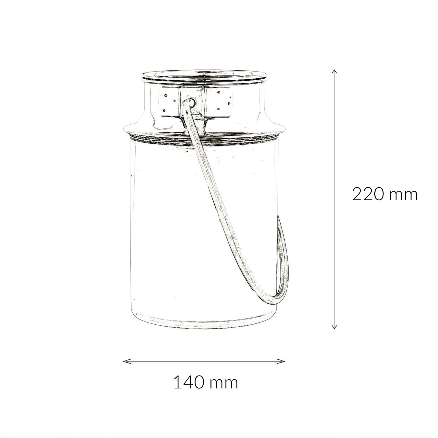 Stainless steel milk jug 2.5l - milk pitcher - for coffee milk sauces - 22cm tall - milk jug with lid - handle transport container - milk jug decoration - coffee pot - wine container