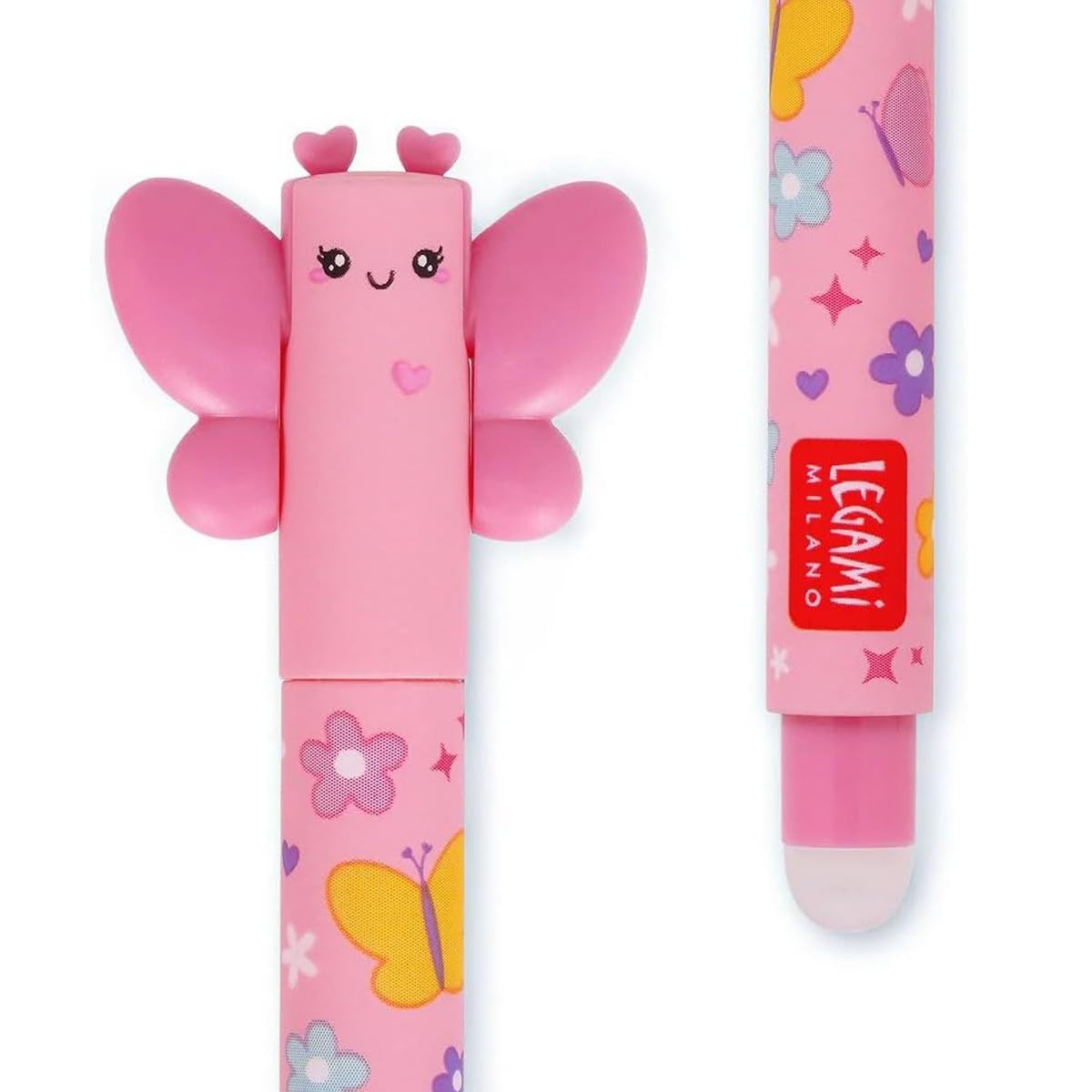 LEGAMI Wonderwow Butterfly pencil case and erasable gel pen.