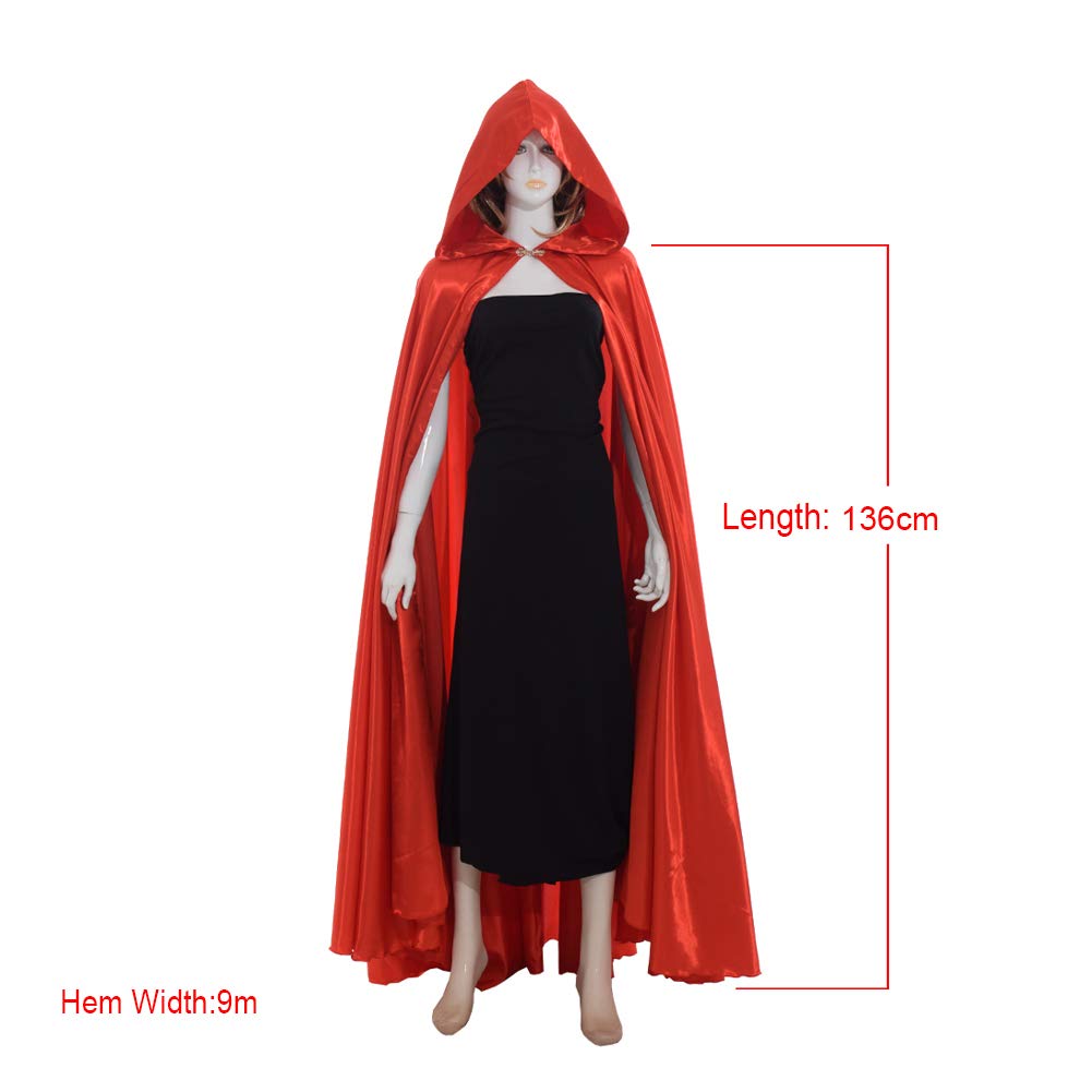 GRACEART women's cape hooded medieval cloak long Halloween costume for wedding bride evening dress bridal gown