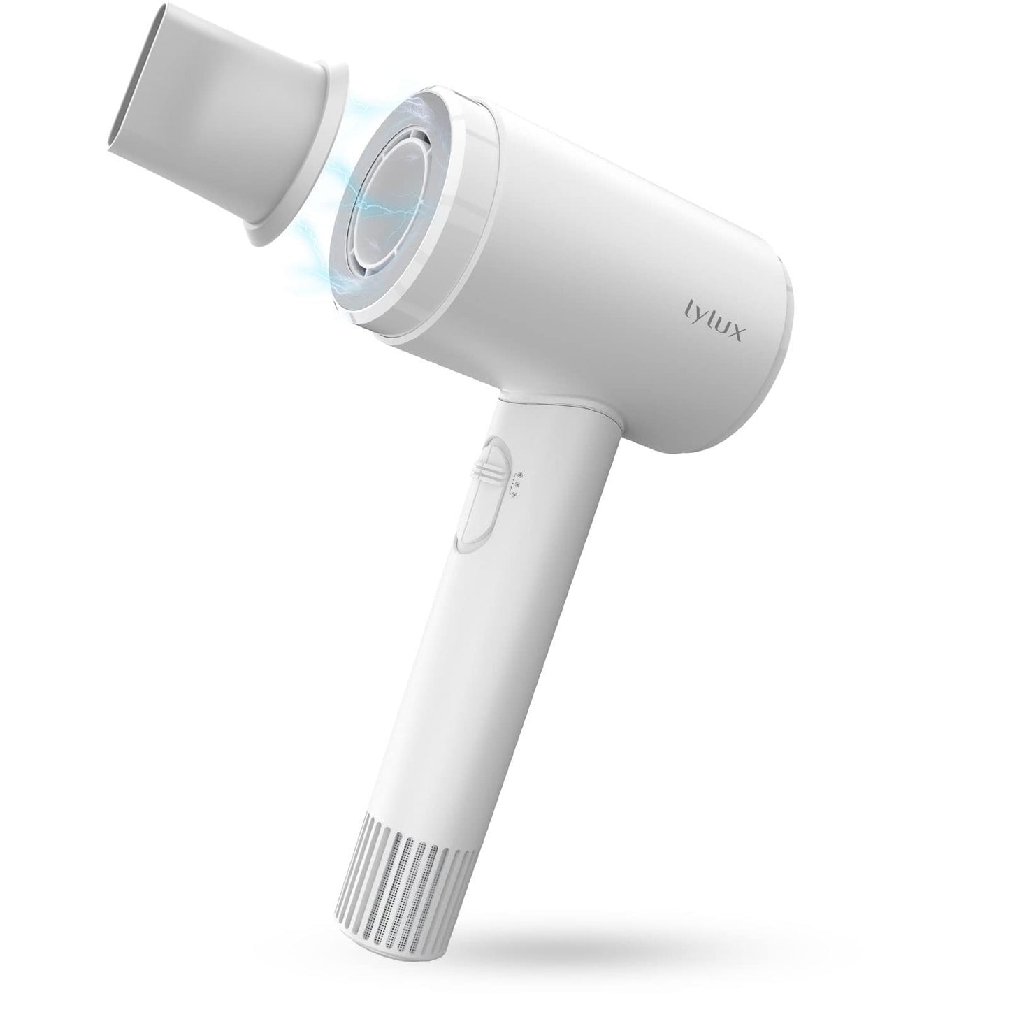 Lylux battery hair dryer cordless - wireless hair dryer with battery - cordless hairdryer with 110,000 RPM motor, low heat/cold air, 88W fast charge, with nozzle for camping.
