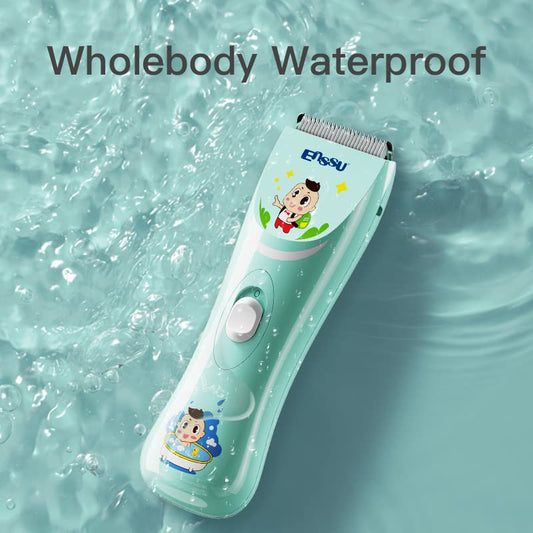 ENSSU Electronic Baby Hair Clipper, Waterproof Kids Quiet Hair Trimmer with 2 Guide Combs, Cordless Children's Haircutting with Safe Ceramic Blades.