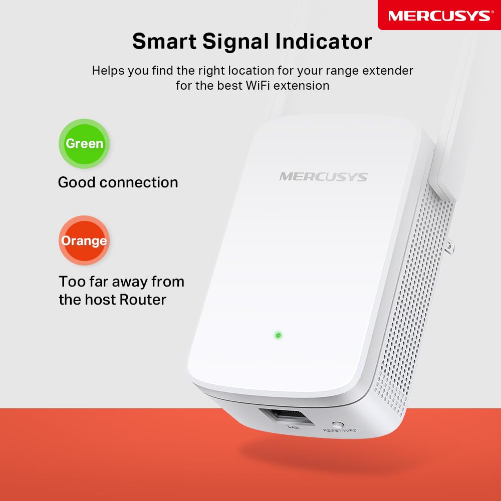 Mercusys ME30 WiFi Extender Repeater AC1200 (867Mbps 5GHz + 300Mbps 2.4GHz, WiFi Repeater, App Control, Signal Strength Indicator, compatible with all WiFi devices, AP Mode)