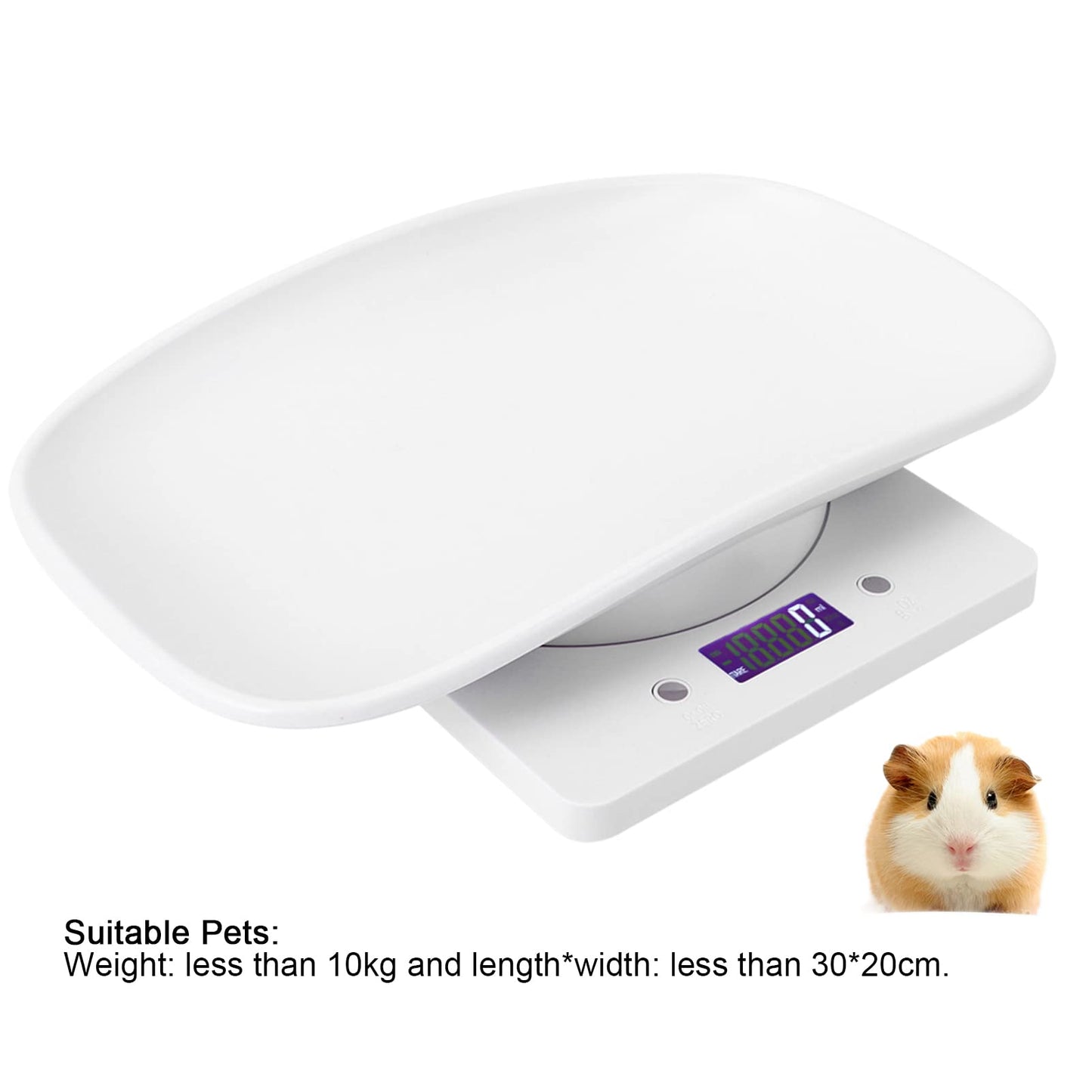 10 kg/1 g Digital LCD display for weighing infants with a toddler scale and non-slip pad for cats dogs measuring device electronic kitchen scale
