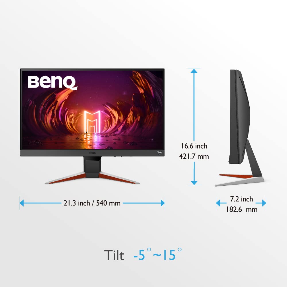 BenQ MOBIUZ EX240N 24-inch FHD 1080p Gaming Monitor, 165Hz, 1ms MPRT, AMD FreeSync Premium, Gaming Color Modes, HDRi Technology, HDR10, Light Tuner, Black eQualizer, Built-in Speakers, Eye-Care.