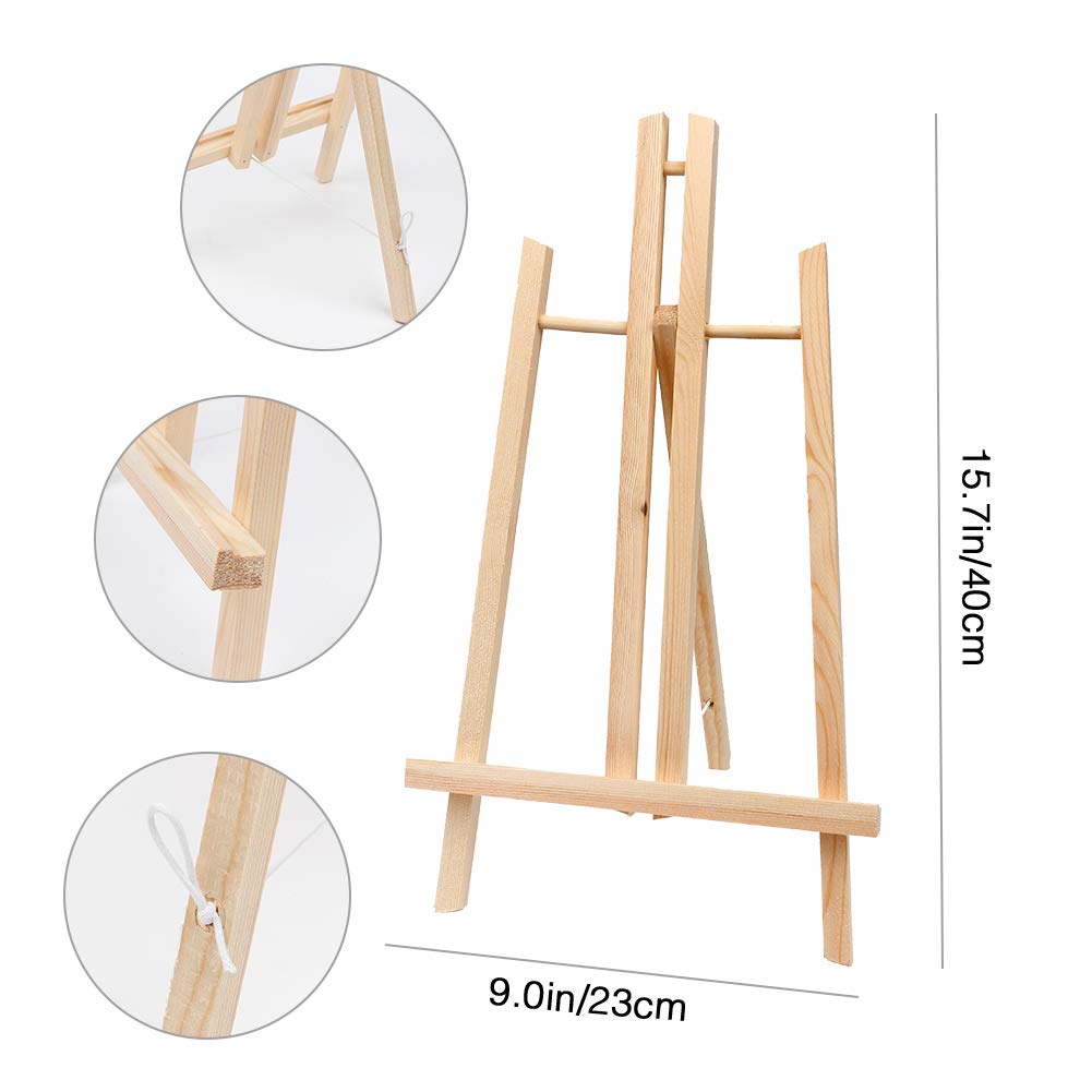 HOTOOLME 55 pieces Canvas Painting Set with Acrylic Paint Set, including wooden easel, canvases, brushes, palette, and storage bag. Acrylic painting starter kit for boys and girls.