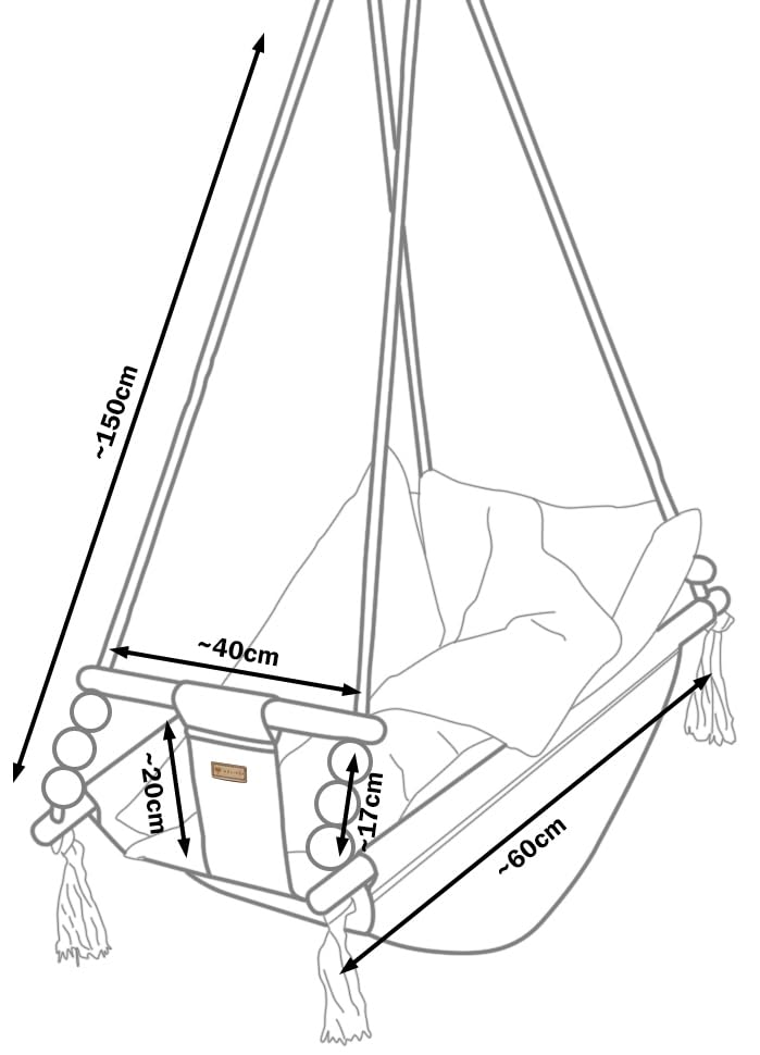 Baby swing, toddler swing, baby reclining swing, fabric swing, baby bouncer, cradle (design: grey, cream squares)