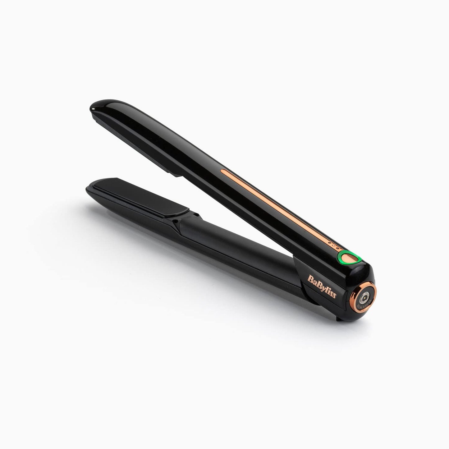 Babyliss 9000RU wireless hair straightener with ceramic plates for smoother hair. 15 sec fast heating, max 200°C for straightening, cordless and lightweight at 500g.