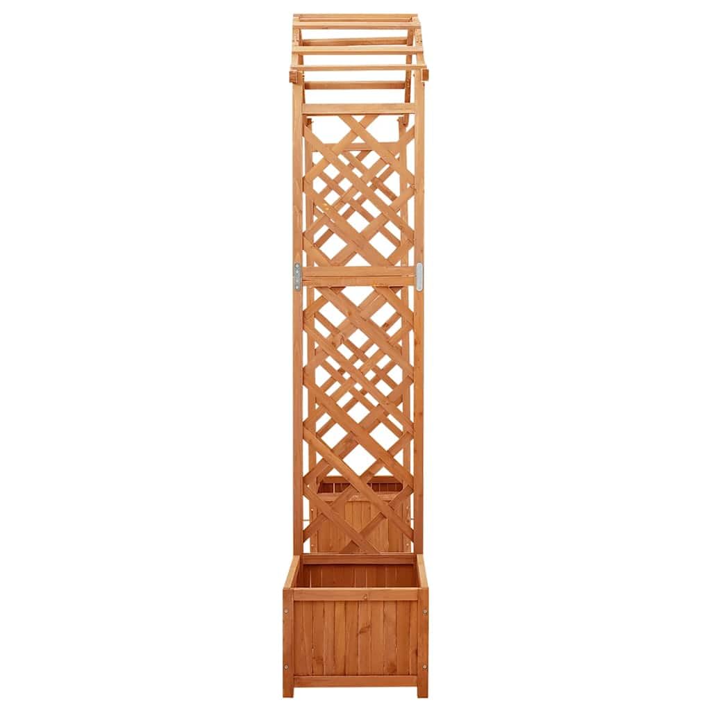vidaXL Solid Fir Wood Garden Pergola with Planter Flower Arch Arbor Trellis Plant Stand Planter Box Flower Pot.