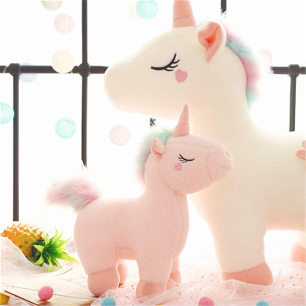RAILONCH Plush Rainbow Unicorn, Stuffed Animal Plush Toy Cuddly Teen Heart Doll Gift