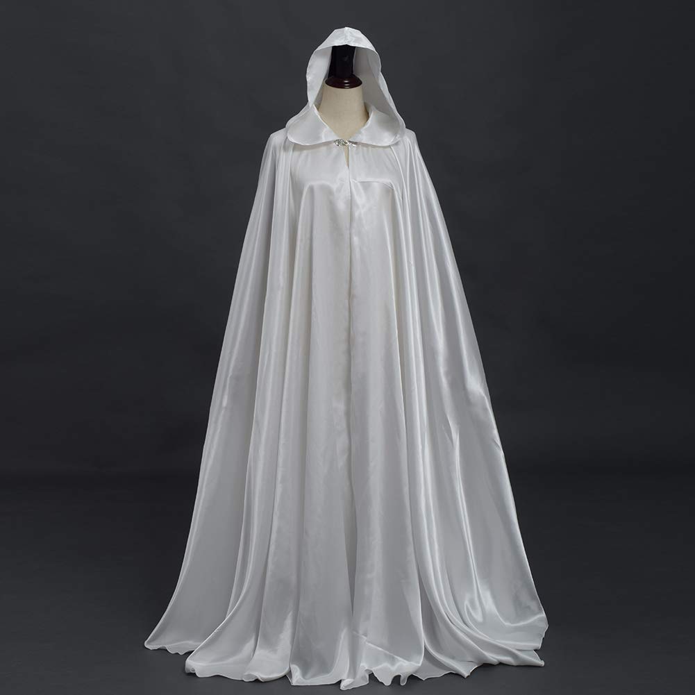 GRACEART Women's Hooded Cape Medieval Cloak Long Halloween Costume for Wedding Bride Evening Dress Bridal Gown