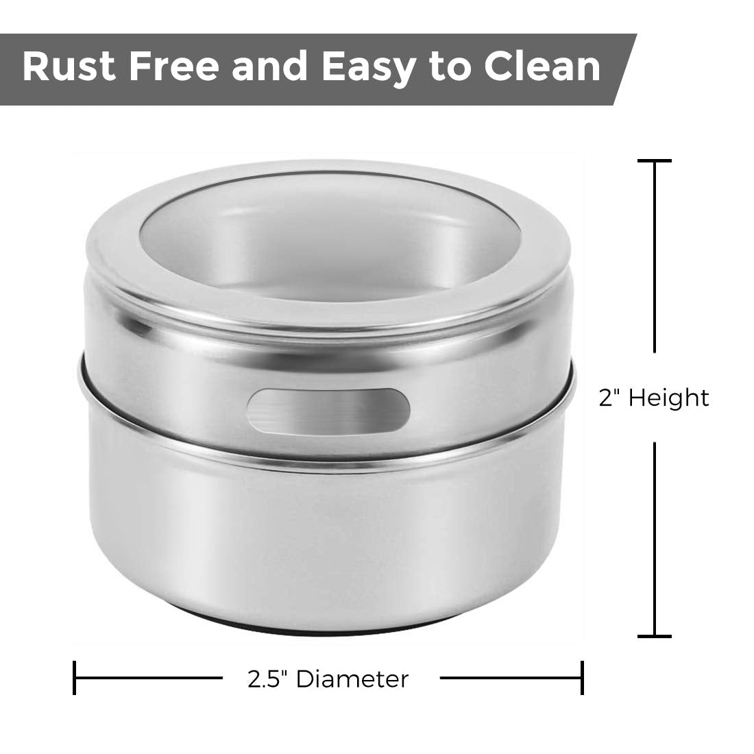 Aiyola magnetic spice jars 12-piece set with wall base, stainless steel lids easy to clean includes 120 labeling stickers