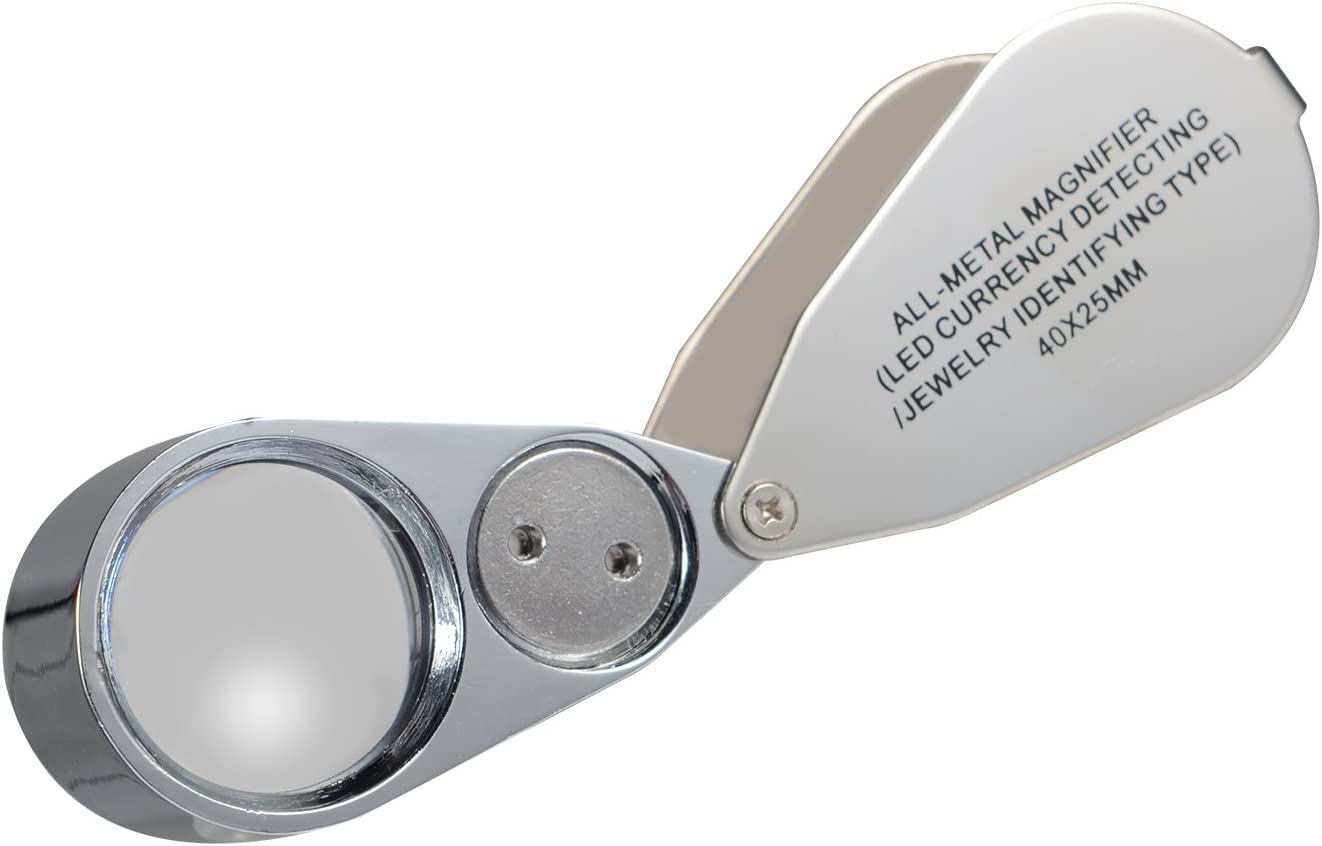 40x illuminated jewelry loupe with LED light (LED currency detection/jewelry identification)