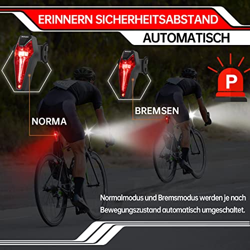 BOLEi LED Bike Light Set 100 LUX | StVZO Approved Bike Lamp | USB Rechargeable Bike Lighting | IPX5 Waterproof Bike Lights | Battery Reminder