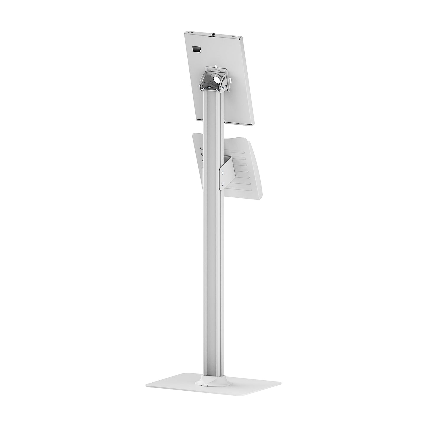 PureMounts® Tablet holder with lockable steel casing for iPad 5/6/7/8/9, iPad Air 9.7"/10.5"/10.9", Samsung Tab A 10.1 (2019), Tab A7, S6 Lite 10.4", white.