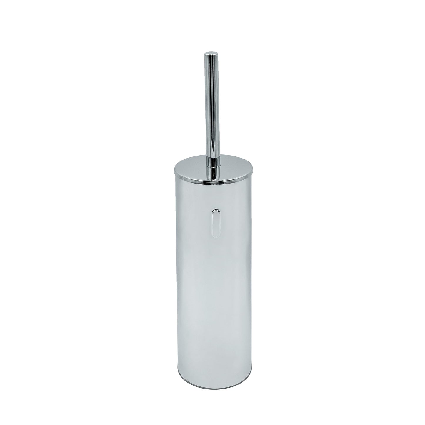 INDA - Bathroom accessories, My Love series, brush holder for wall or floor, replacement brush included, brass, chrome/white, 9 x 9 x 40 cm, SKU: AV014ACR