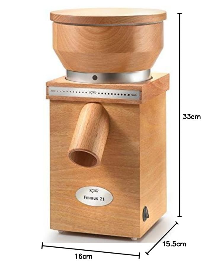 KoMo Fidibus 21 grain mill (250 watts, wood) - Today flour for the cake, tomorrow for pizza or sourdough for bread baking, with the separately available grinding mechanism you can quickly turn it into a spice mill.