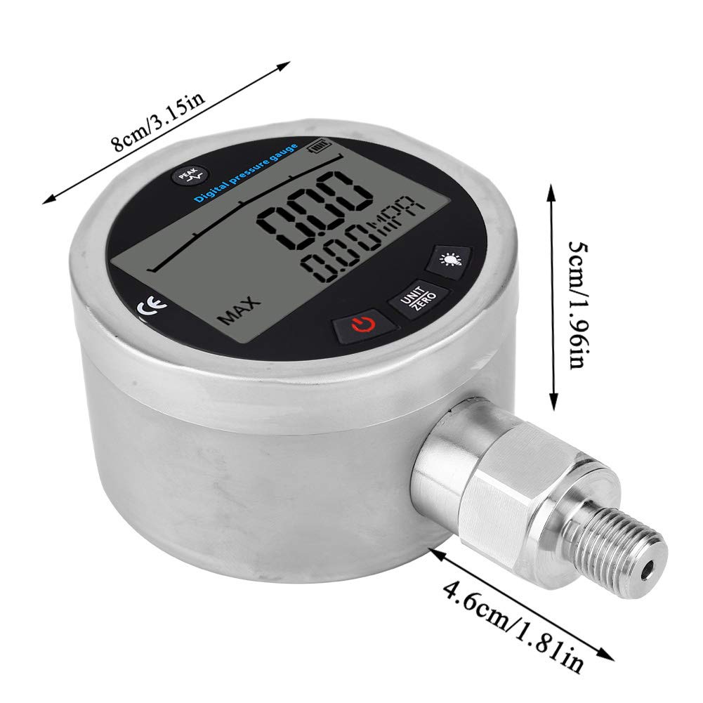 3.15 Digital Hydraulic Pressure Gauge made of stainless steel, 10000 Psi, Hydraulic Pressure Gauge, 10000 PSI, 400 Bar, 0-40 MPa, with G1/4 connection, Hydraulic Pressure Gauge Testing Device