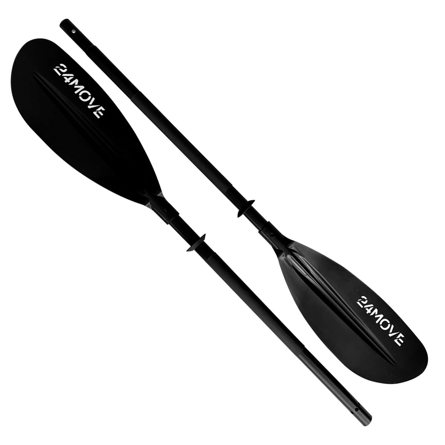 24MOVE® Double Paddle LAGO Paddle 220cm Canoe Paddle Aluminum, Stand-Up Paddling, Paddle for Kayak, Inflatable Boat, Adjustable, Black