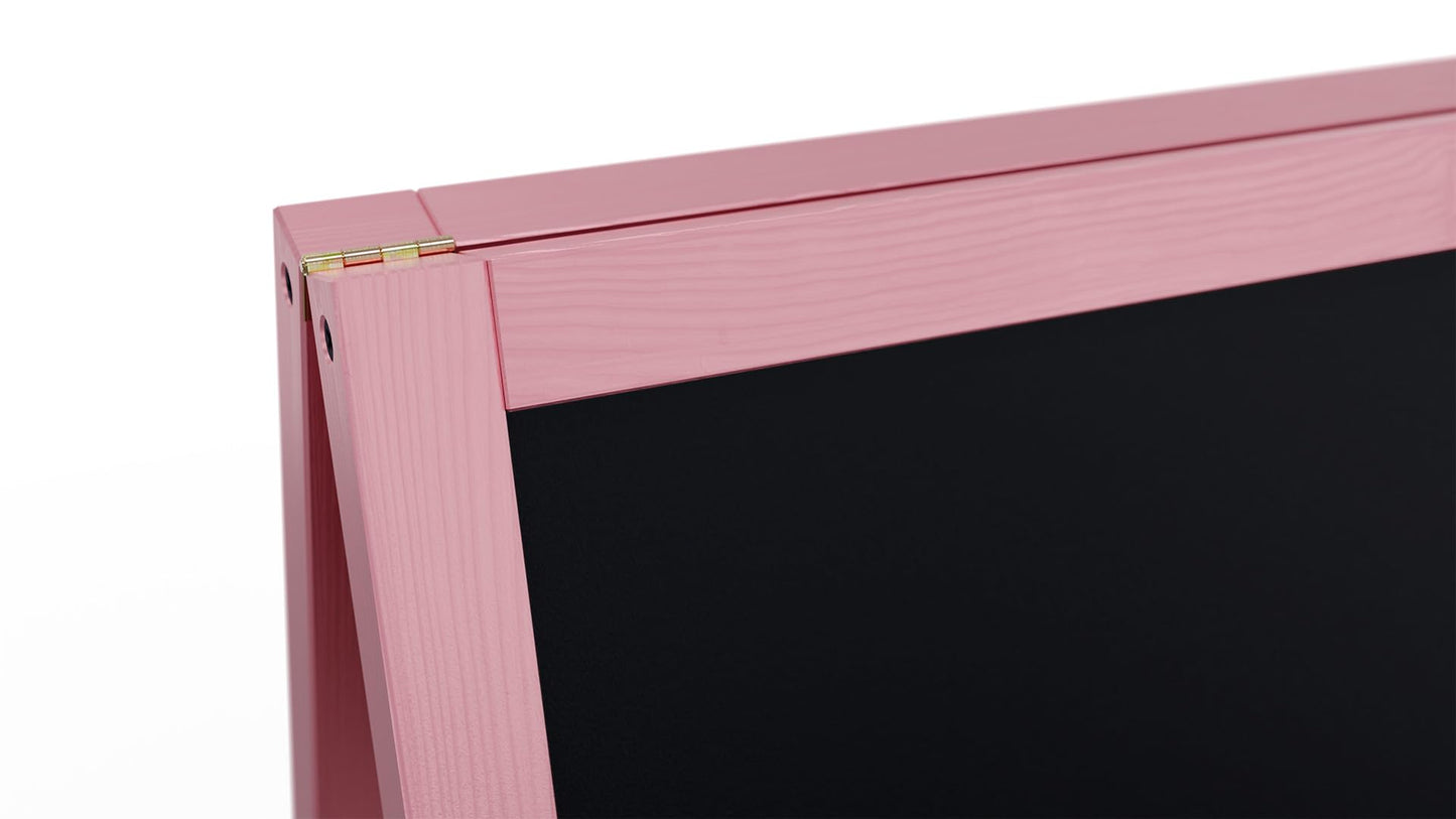 ALLboards A-board with pink wooden frame 118x61cm, advertising board, sidewalk sign, pavement sign, street stand, chalkboard
