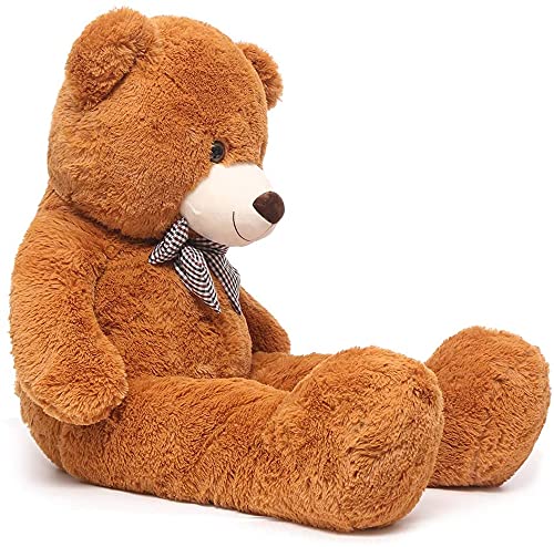 SNOWOLF 110cm XXL teddy bear giant soft toy large plush toy plush bear cuddly bear teddy bear gift (1.1m, Dark Brown)