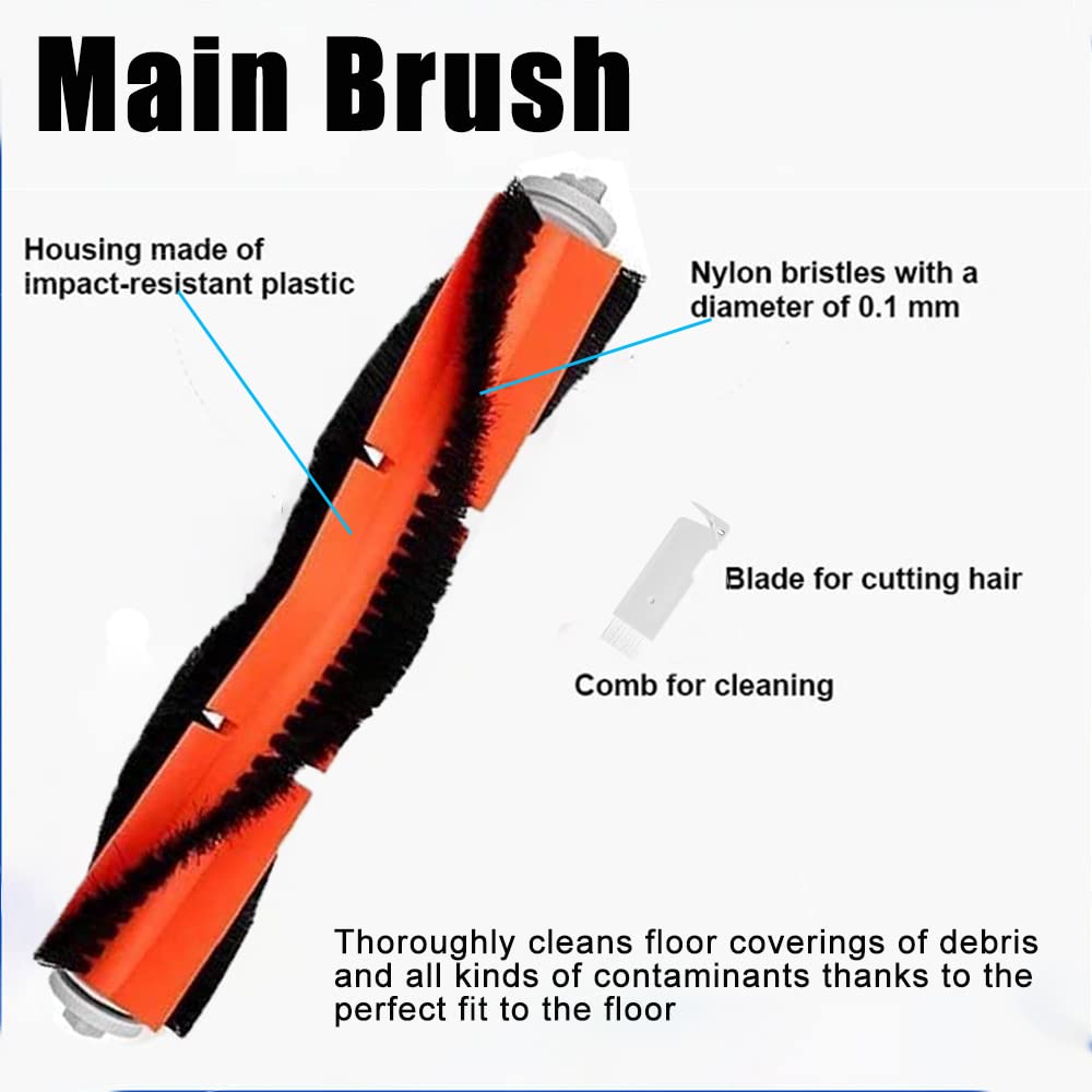Accessory set for Dreame Bot Z10 Pro L10 Plus vacuum cleaner, 20-piece set, 2 detachable main brushes, 4 Hepa filters, 4 side brushes, 4 mop cloths, 4 dust bags, 2 cleaning brushes