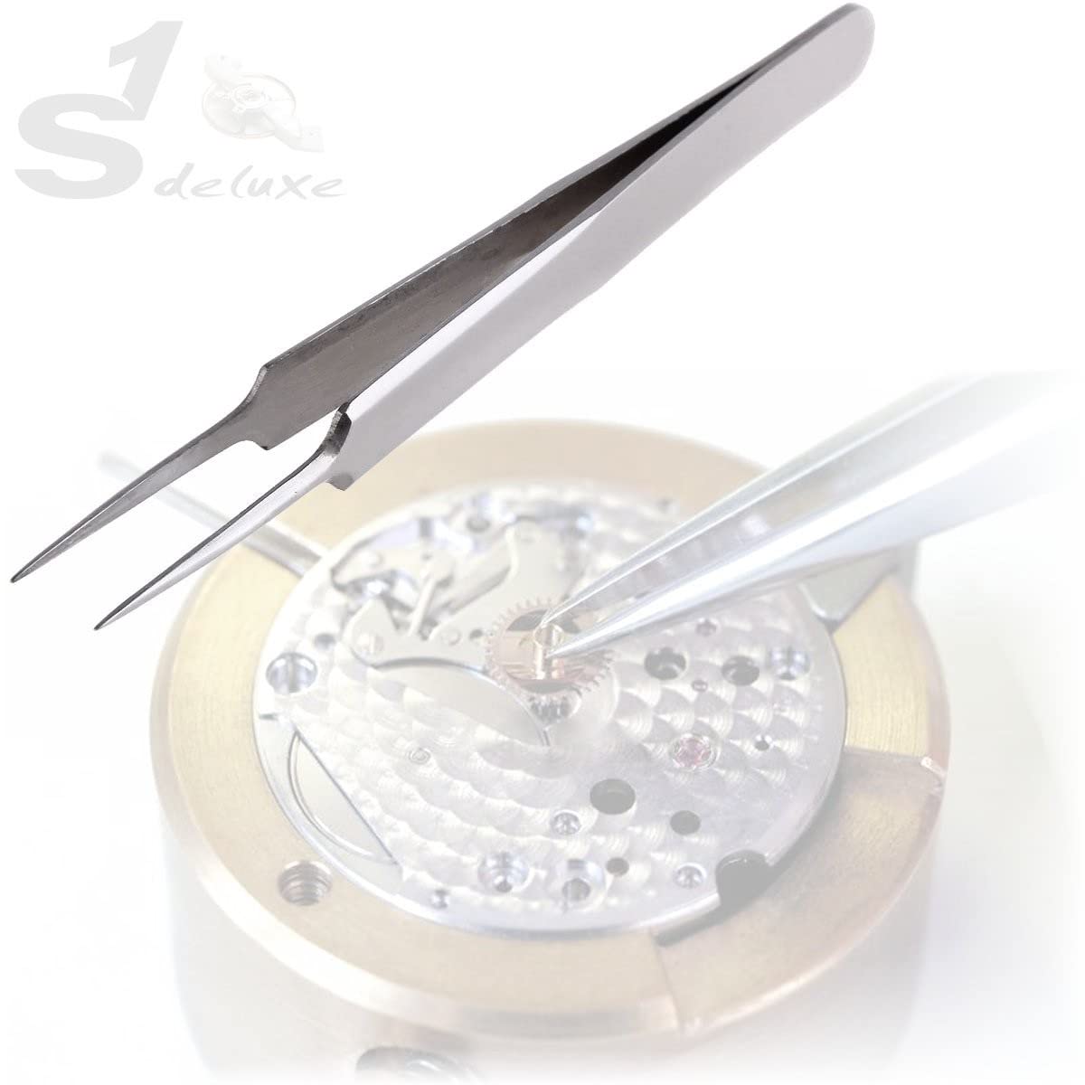 7 SA tweezers for watch repair by S1 Deluxe© - watchmaker tweezers - watch tool