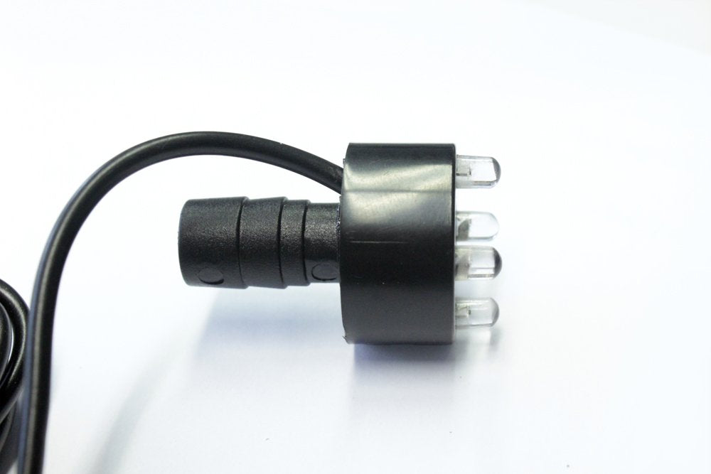 3-piece set LED fountain lighting Cold-White 12V AC | Replacement lighting for fountains & water features | Without power supply | 2m cable | Double pin standard plug | Includes 1/2" & 3/4" hose connections